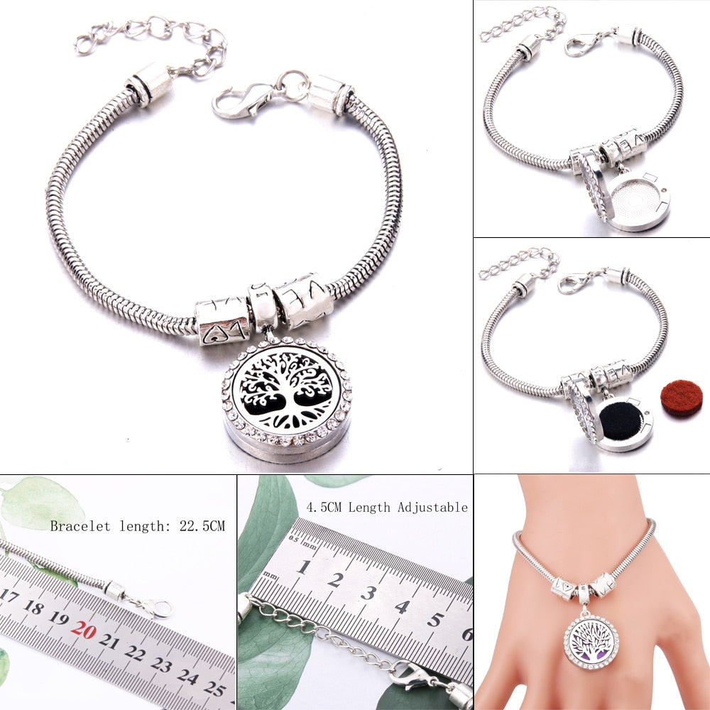 Tree of Life Full zircon Locket Bracelet Bangle