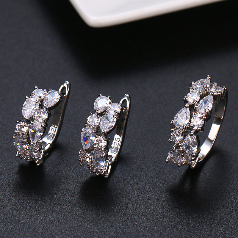 Fashion Multicolor Mona Lisa Ring Earrings Sets for Women