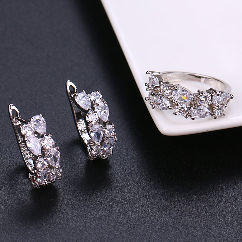 Fashion Multicolor Mona Lisa Ring Earrings Sets for Women