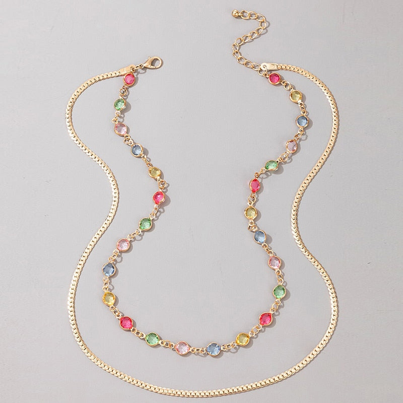 Colorful Luxury Colorful Beaded Choker Necklace