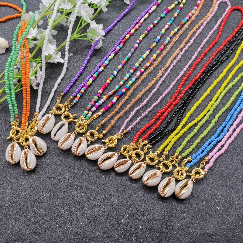 17 Color Bead Choker Necklace