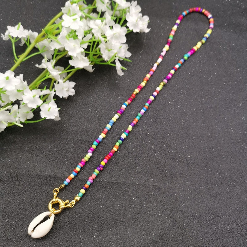 17 Color Bead Choker Necklace