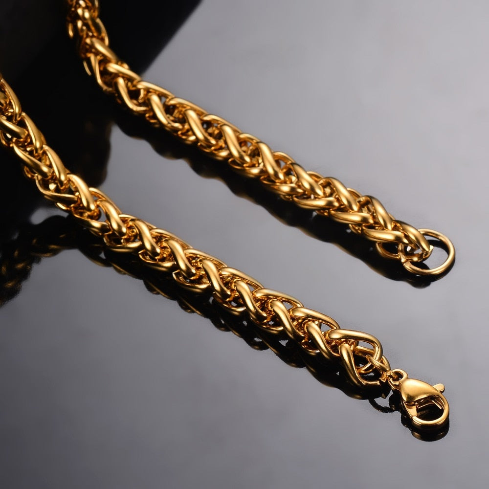 Gold Keel Link Chain Necklace