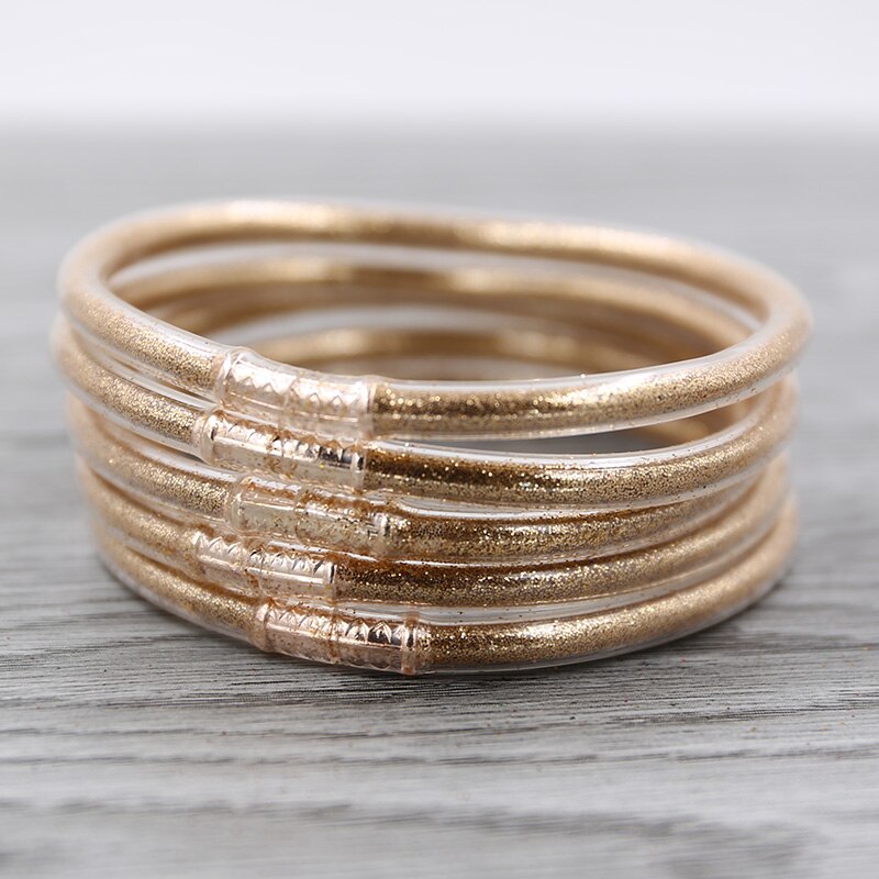 gold glitter jelly bangle  christmas bracelet