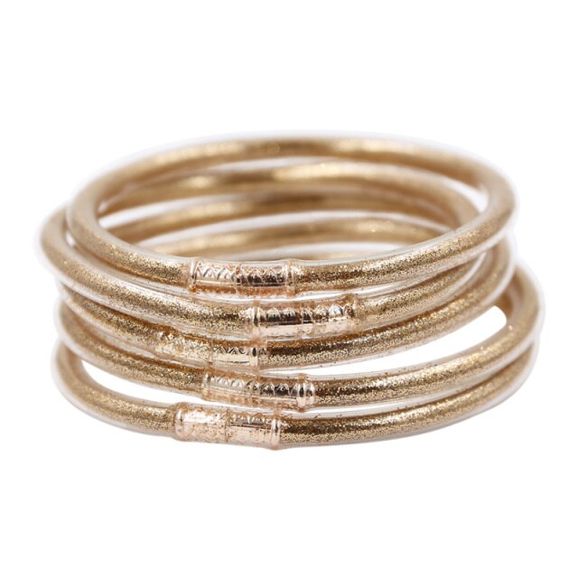 gold glitter jelly bangle  christmas bracelet