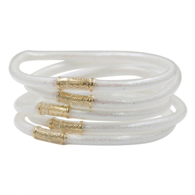 gold glitter jelly bangle  christmas bracelet