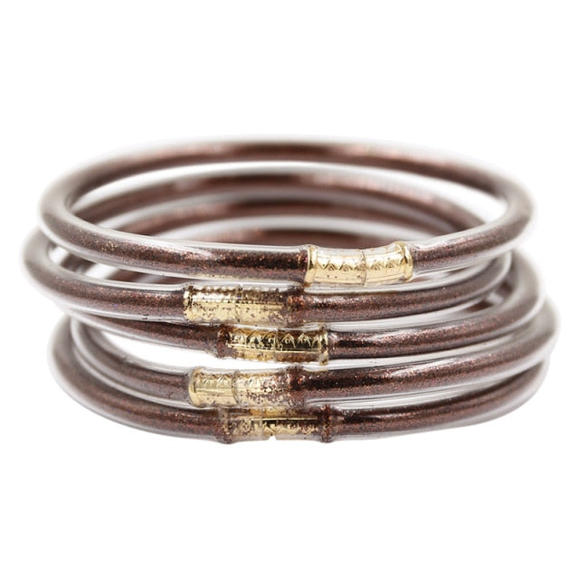 gold glitter jelly bangle  christmas bracelet
