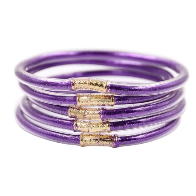 gold glitter jelly bangle  christmas bracelet