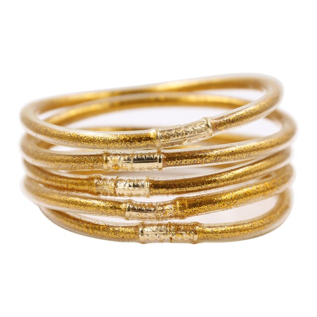 gold glitter jelly bangle  christmas bracelet