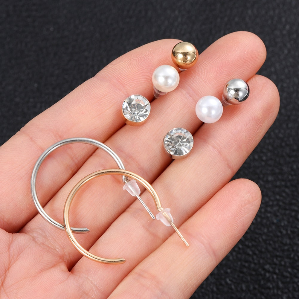 20 Pairs Minimalist Mixed Small Earrings Set