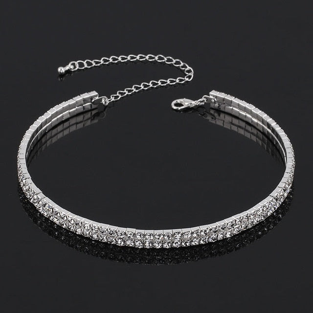 Bridal Fashion Crystal Rhinestone Choker Necklace