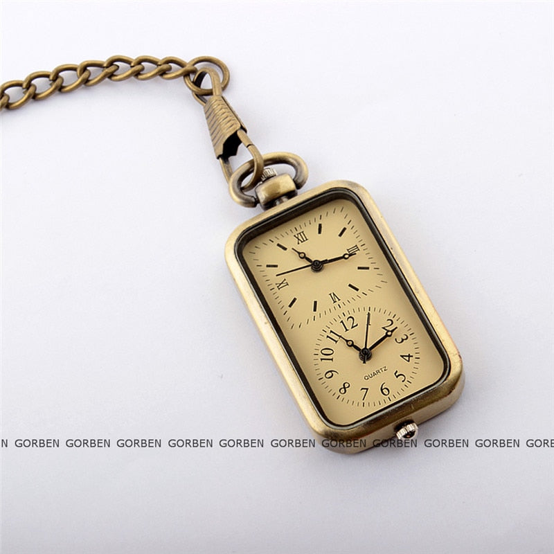 fashion design double time small pocket watch