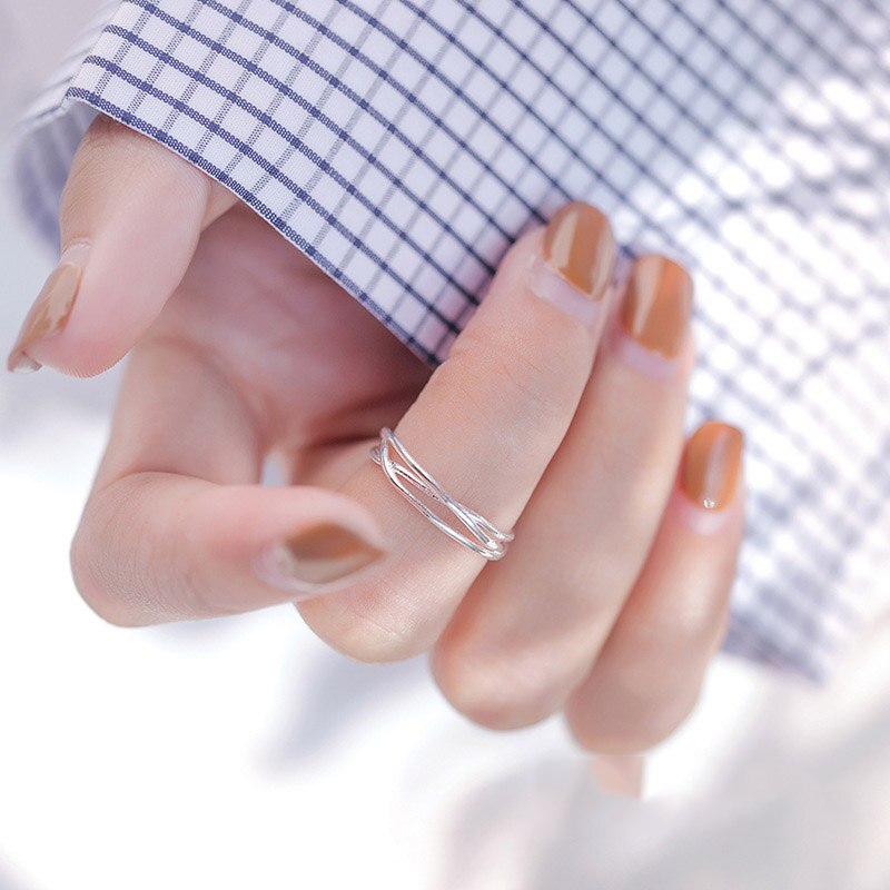 925 Silver Cross Open Ring