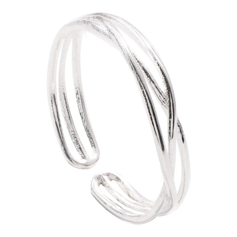 925 Silver Cross Open Ring