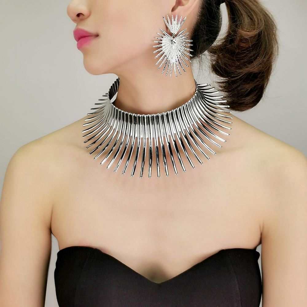 Gold Color Indian Statement Necklaces Set