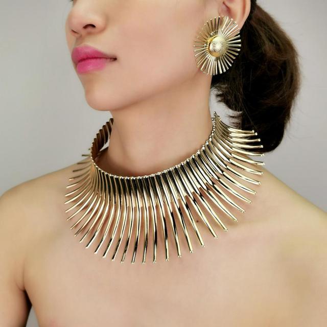 Gold Color Indian Statement Necklaces Set