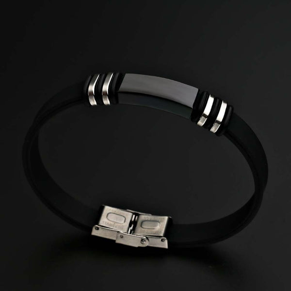 Pulsera de cuero negra de anime para hombre