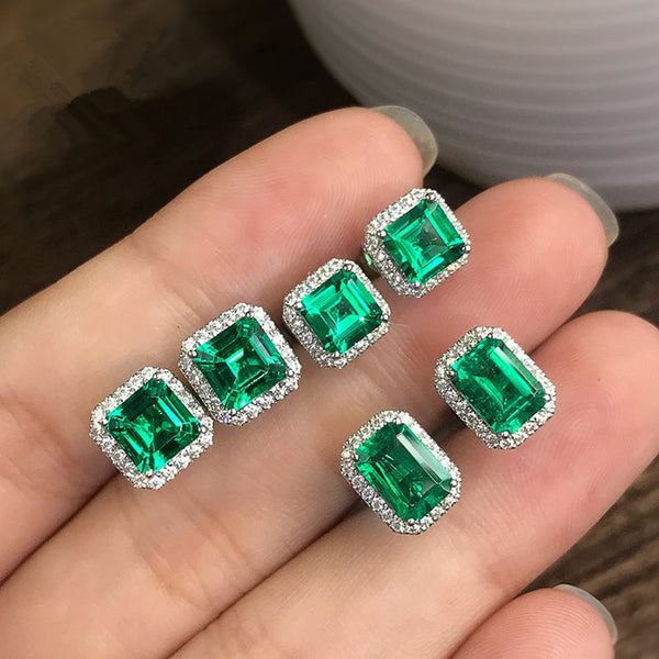 Gorgeous Green Cubic Zirconia Stud Earrings