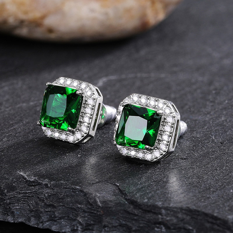 Gorgeous Green Cubic Zirconia Stud Earrings