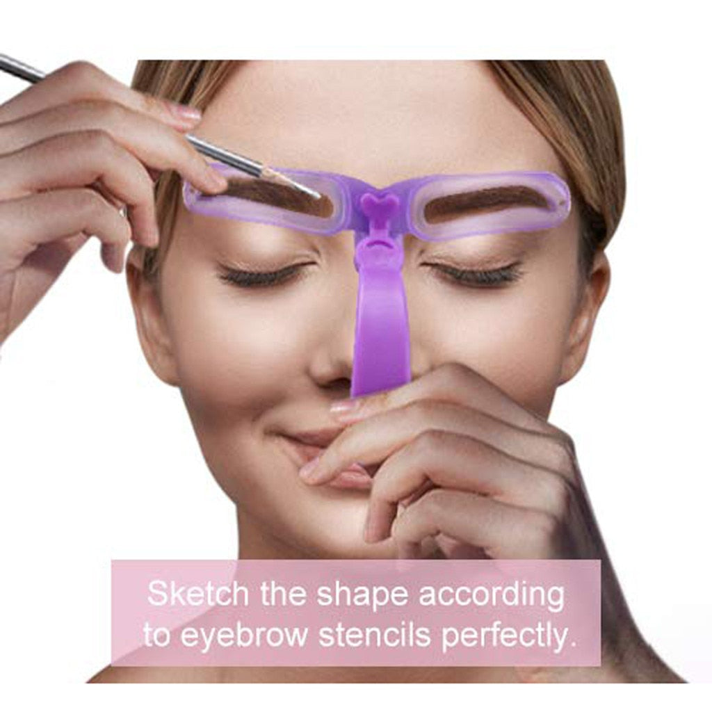 8PCS Eyebrow Grooming Shaping Stencil Kit