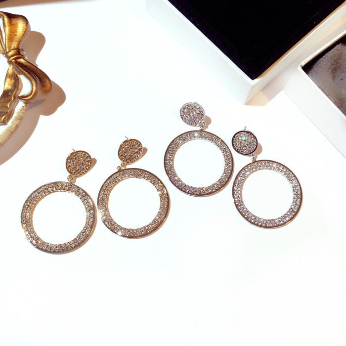 New Luxury Cubic Zirconia Pendant Earrings Woman