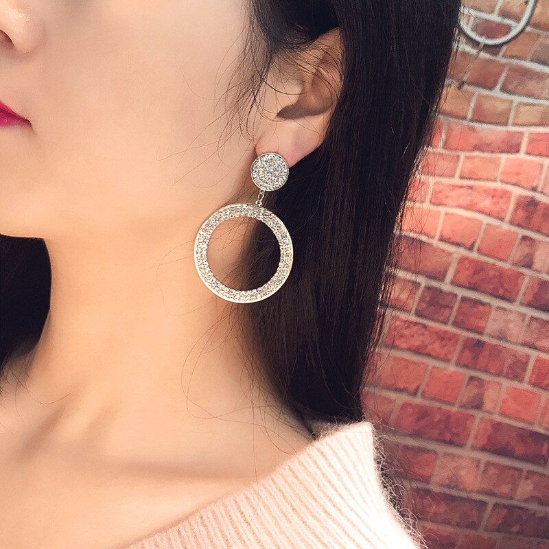 New Luxury Cubic Zirconia Pendant Earrings Woman