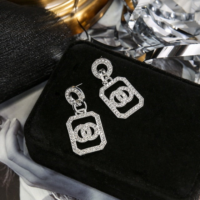 New Luxury Cubic Zirconia Pendant Earrings Woman