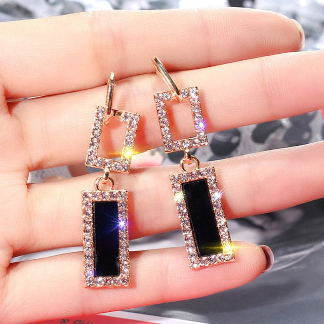 New Luxury Cubic Zirconia Pendant Earrings Woman
