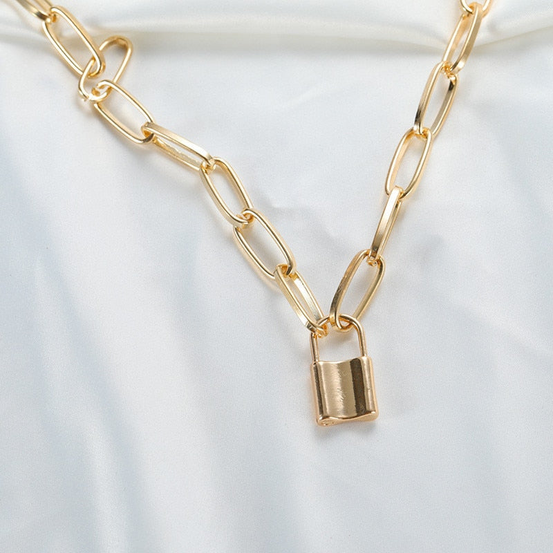Lock Pendants Punk Necklaces