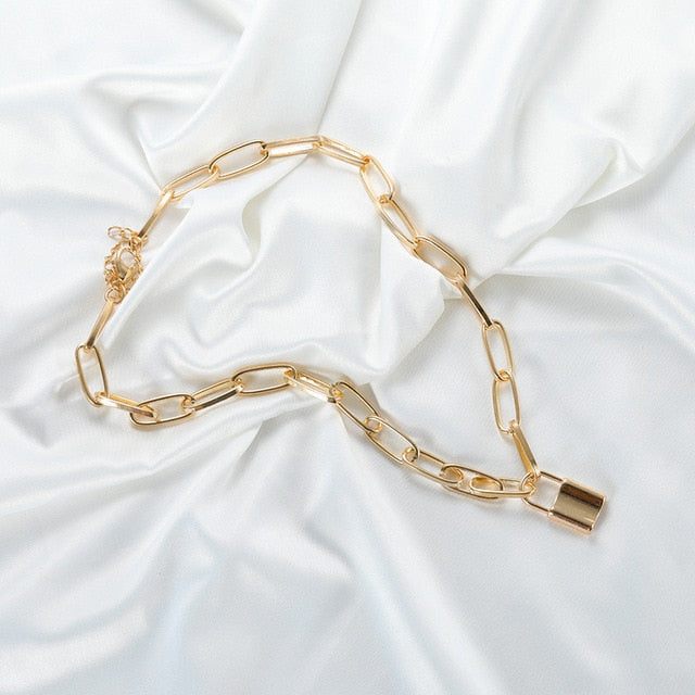Lock Pendants Punk Necklaces