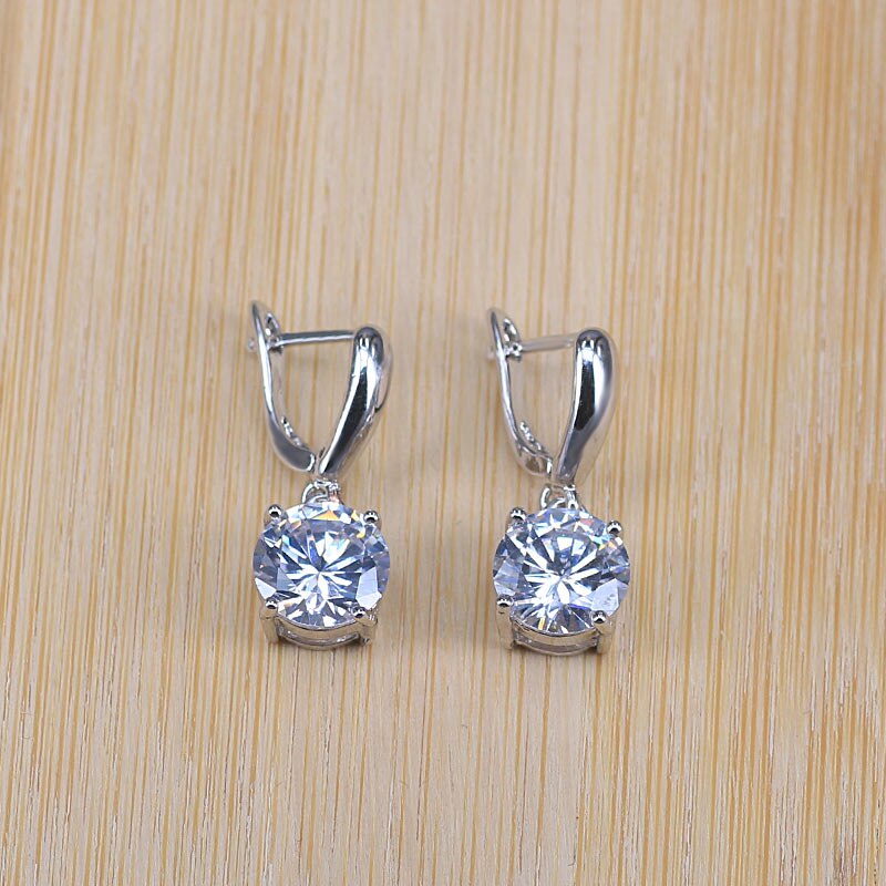 many colors top cubic zircon silver color jewelry set