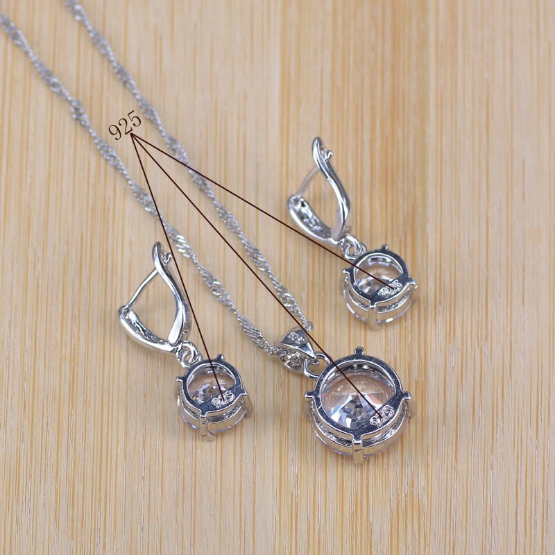 many colors top cubic zircon silver color jewelry set