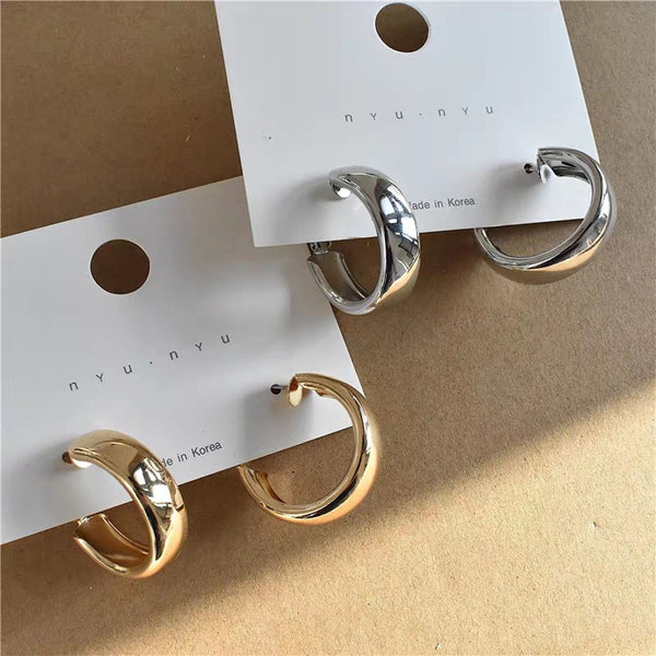 Minimalist Large Circle Geometric Round Big Hoop Earrings