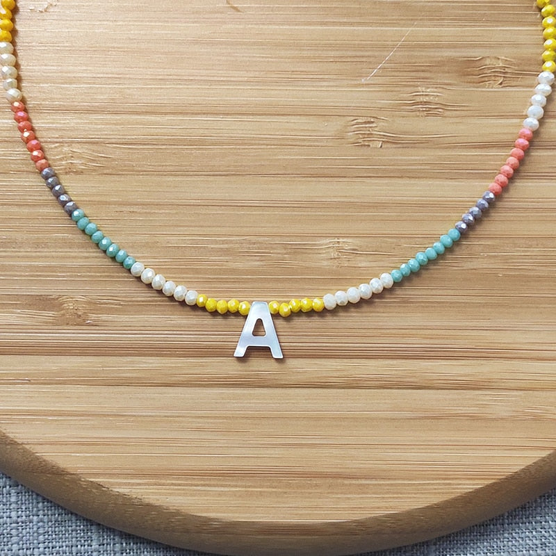 Handmade colorful crystal beads necklace