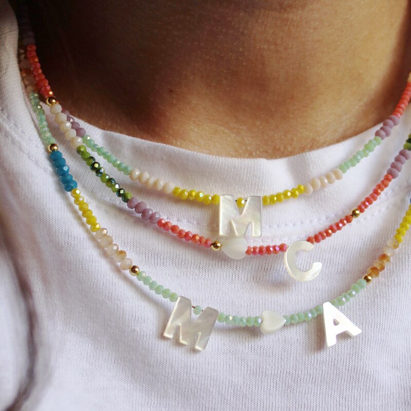 Handmade colorful crystal beads necklace
