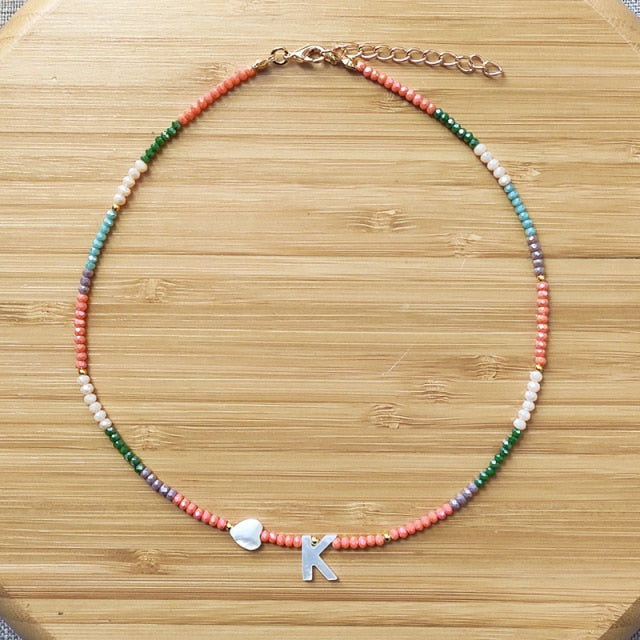 Handmade colorful crystal beads necklace