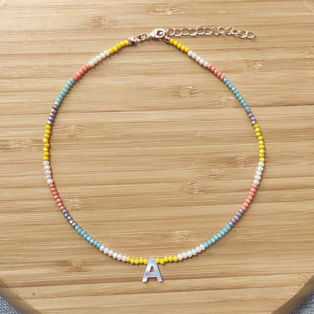 Handmade colorful crystal beads necklace