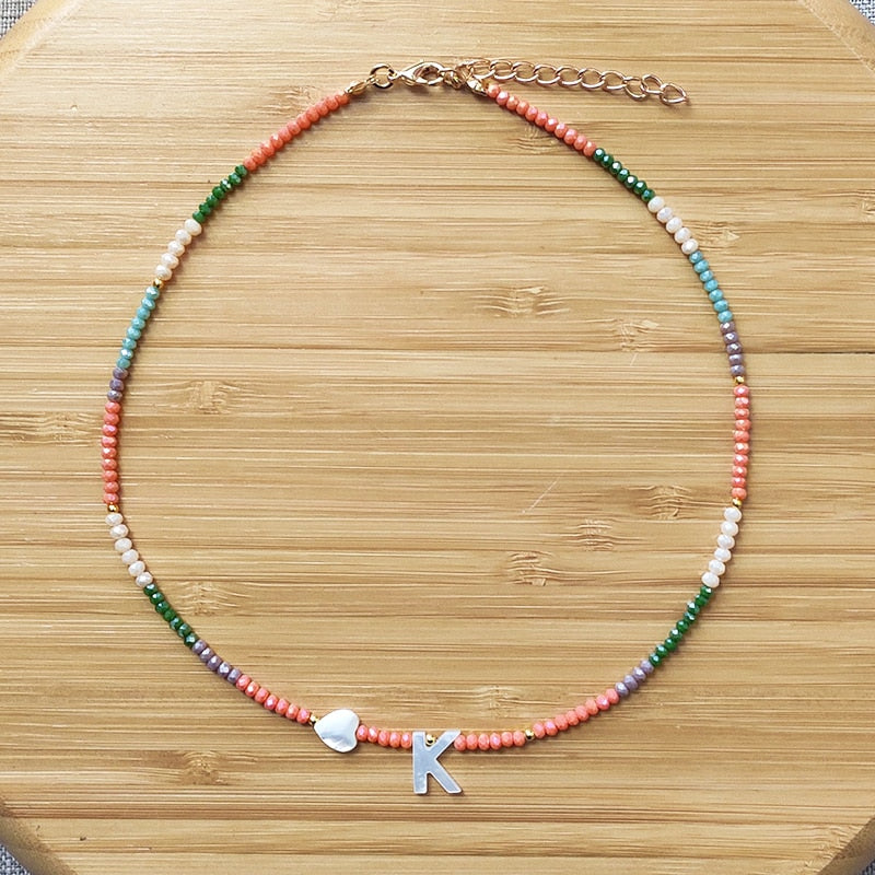 Handmade colorful crystal beads necklace