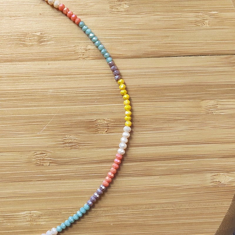 Handmade colorful crystal beads necklace