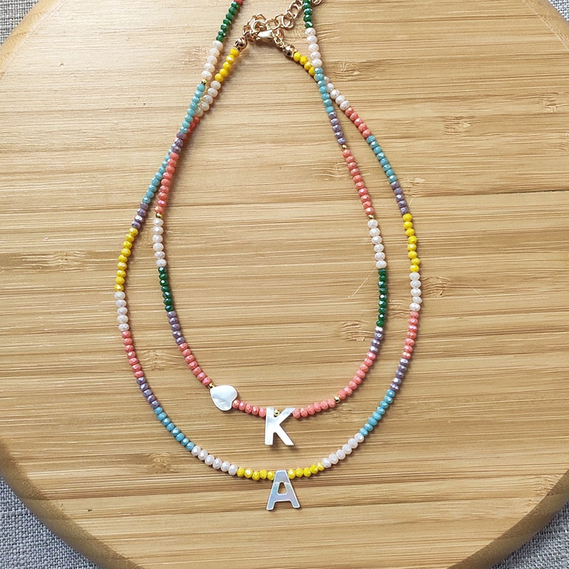 Handmade colorful crystal beads necklace