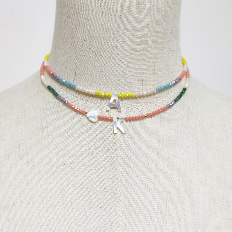 Handmade colorful crystal beads necklace