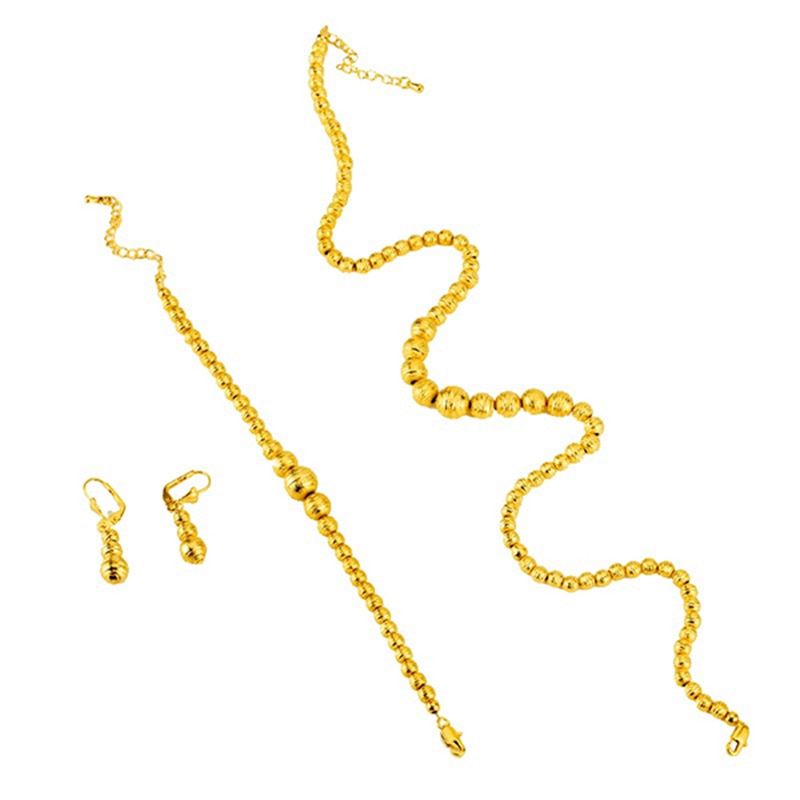 Hot Selling  Bead Necklace Earrings Bracelet Set