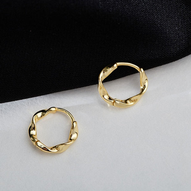 Vintage Gold Small Circle Hoop Earrings