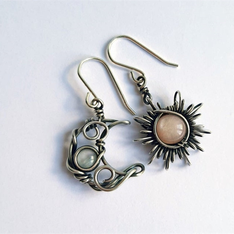 Bohemia Silver Color Crystal Drop Earrings