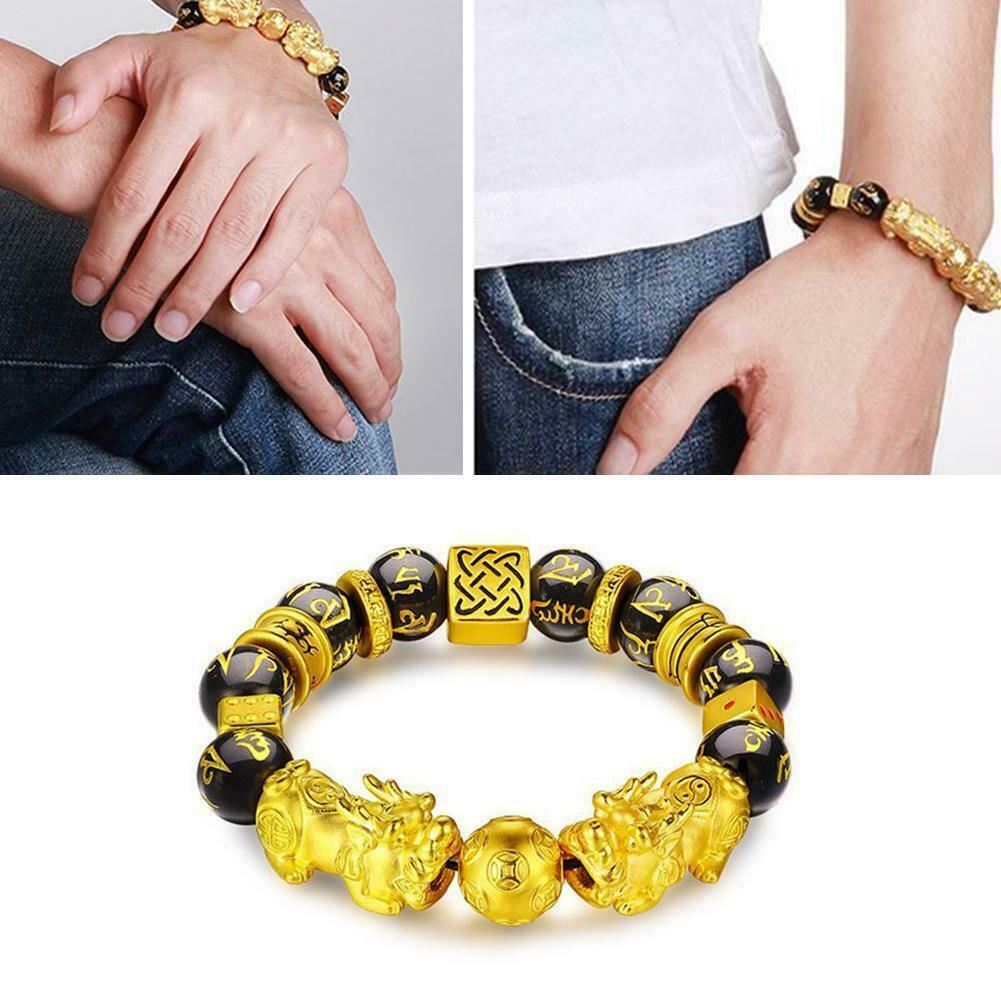 Pixiu Guardian Bracelet Bring Luck Wealth Beads Strand Bracelets