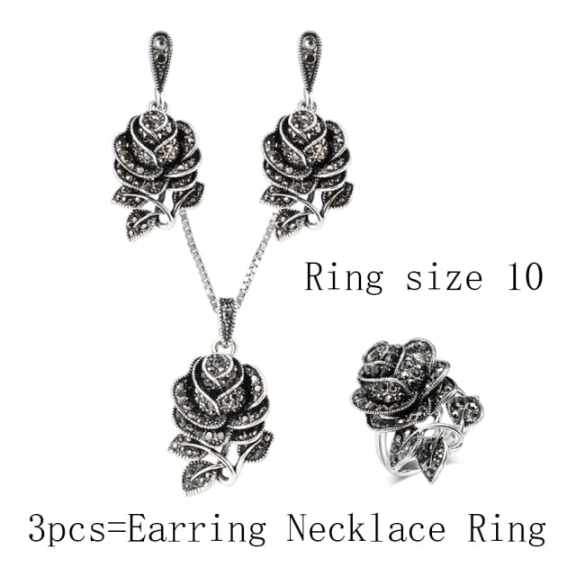 Fashion Tibetan Silver Vintage Wedding  Jewellery Set