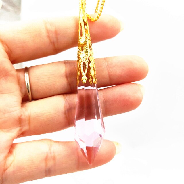 Natural Amulet  Crystal Pendant-Meditation Hexagonal Pendulums