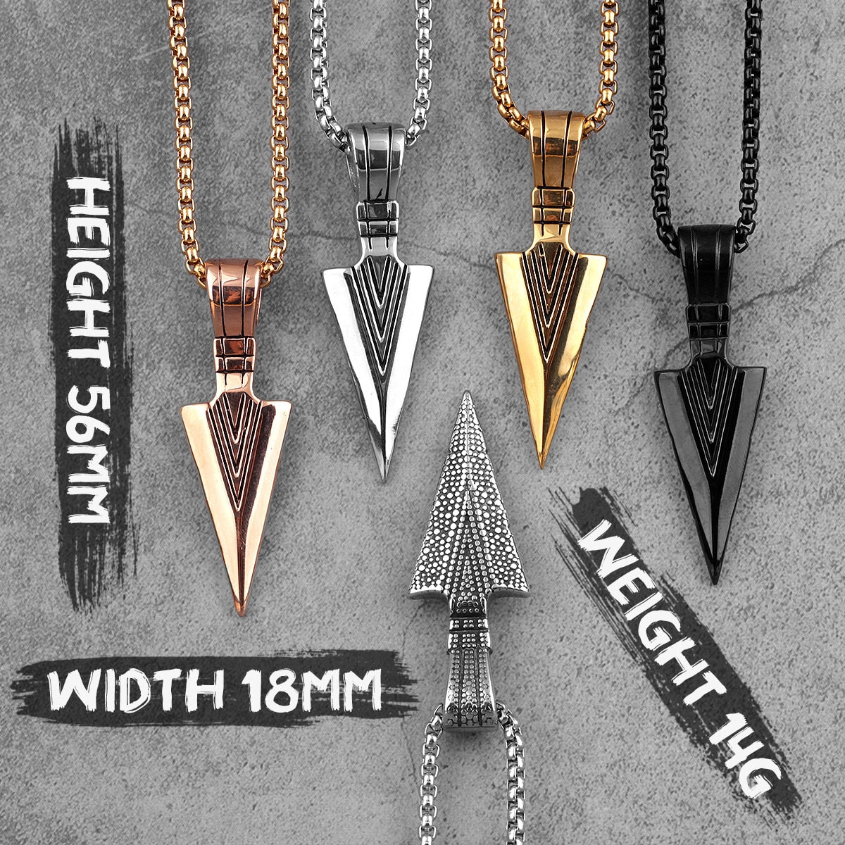 Sparta Spearhead Long Men Necklaces Pendants