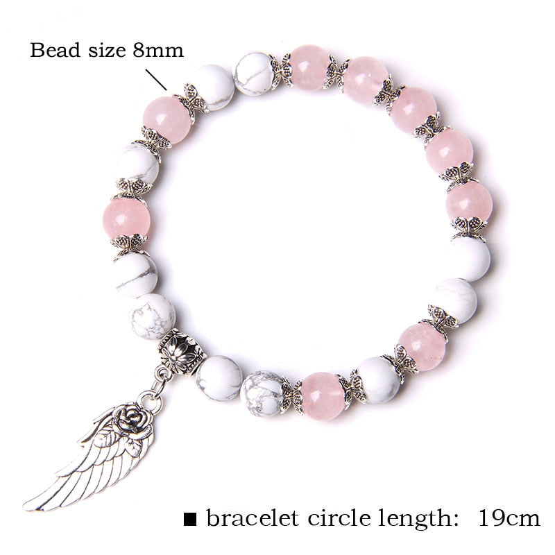 Natural Matte pink Zebra gem Stone beads beaded bracelet for women