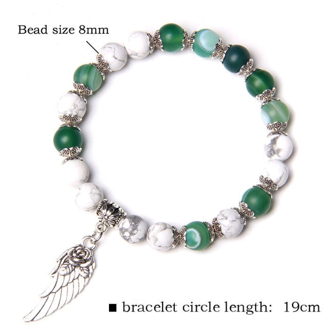 Natural Matte pink Zebra gem Stone beads beaded bracelet for women